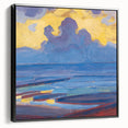 Modern Wall Art - Serene Seascape in Vibrant Blues and Yellows