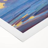 Modern Wall Art - Serene Seascape in Vibrant Blues and Yellows