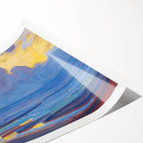Modern Wall Art - Serene Seascape in Vibrant Blues and Yellows