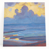 Modern Wall Art - Serene Seascape in Vibrant Blues and Yellows