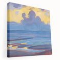Modern Wall Art - Serene Seascape in Vibrant Blues and Yellows