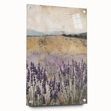 Rustic Lavender Field Wall Art - Vintage Farmhouse Nature Print
