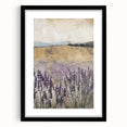 Rustic Lavender Field Wall Art - Vintage Farmhouse Nature Print