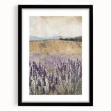 Rustic Lavender Field Wall Art - Vintage Farmhouse Nature Print
