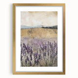 Rustic Lavender Field Wall Art - Vintage Farmhouse Nature Print