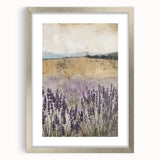 Rustic Lavender Field Wall Art - Vintage Farmhouse Nature Print