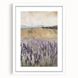 Rustic Lavender Field Wall Art - Vintage Farmhouse Nature Print