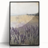 Rustic Lavender Field Wall Art - Vintage Farmhouse Nature Print