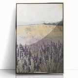 Rustic Lavender Field Wall Art - Vintage Farmhouse Nature Print