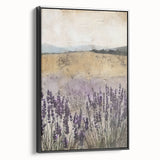 Rustic Lavender Field Wall Art - Vintage Farmhouse Nature Print