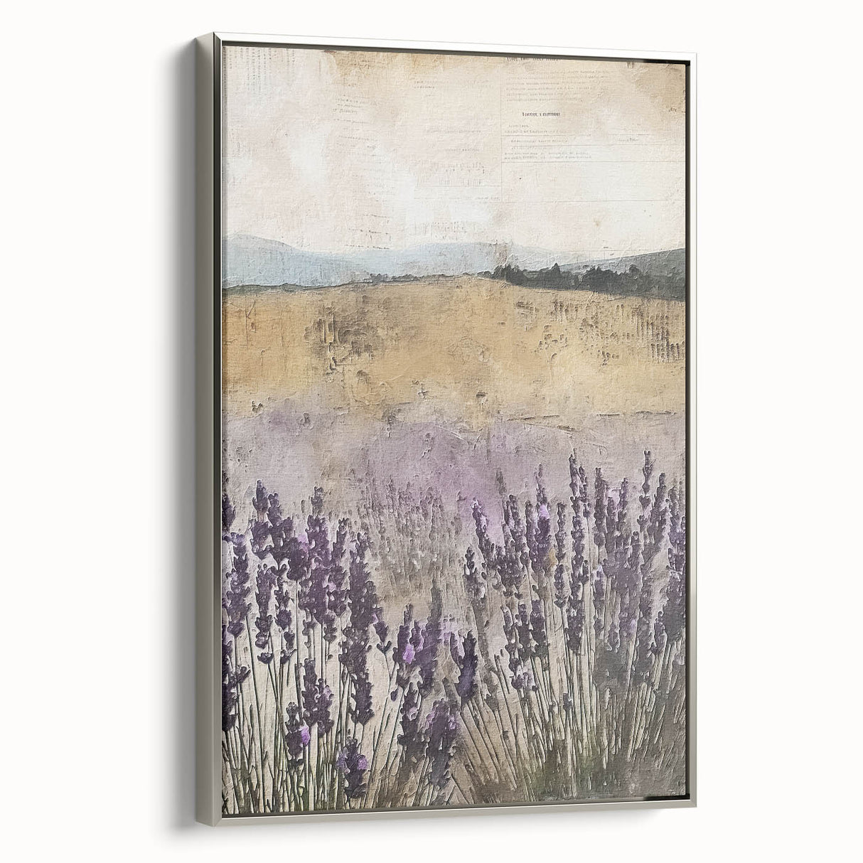Rustic Lavender Field Wall Art - Vintage Farmhouse Nature Print