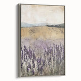 Rustic Lavender Field Wall Art - Vintage Farmhouse Nature Print