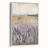 Rustic Lavender Field Wall Art - Vintage Farmhouse Nature Print