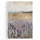 Rustic Lavender Field Wall Art - Vintage Farmhouse Nature Print