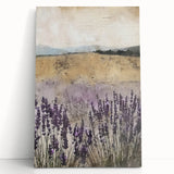 Rustic Lavender Field Wall Art - Vintage Farmhouse Nature Print