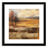Rustic Autumn Landscape Wall Art - Vintage Farmhouse Nature Print