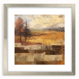 Rustic Autumn Landscape Wall Art - Vintage Farmhouse Nature Print