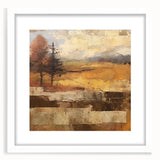 Rustic Autumn Landscape Wall Art - Vintage Farmhouse Nature Print