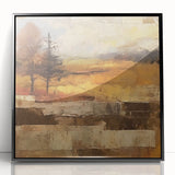 Rustic Autumn Landscape Wall Art - Vintage Farmhouse Nature Print