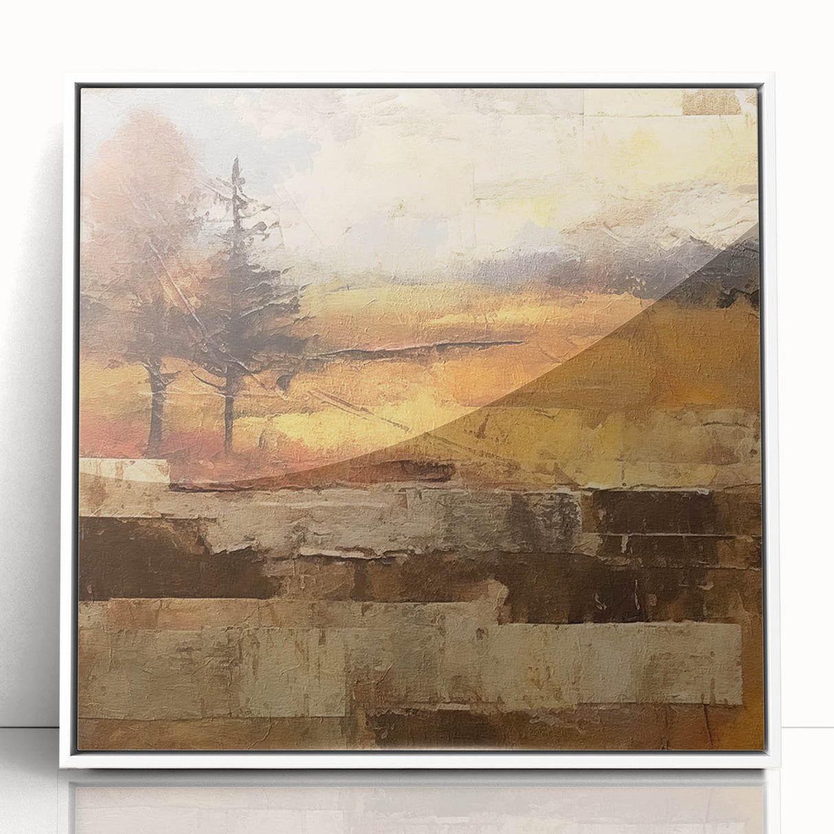 Rustic Autumn Landscape Wall Art - Vintage Farmhouse Nature Print