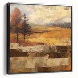 Rustic Autumn Landscape Wall Art - Vintage Farmhouse Nature Print