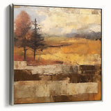 Rustic Autumn Landscape Wall Art - Vintage Farmhouse Nature Print