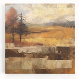 Rustic Autumn Landscape Wall Art - Vintage Farmhouse Nature Print
