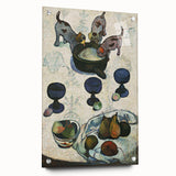 Modern Wall Art - Vibrant Still Life with Abstract Playful Puppies