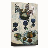 Modern Wall Art - Vibrant Still Life with Abstract Playful Puppies