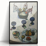 Modern Wall Art - Vibrant Still Life with Abstract Playful Puppies