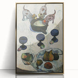 Modern Wall Art - Vibrant Still Life with Abstract Playful Puppies