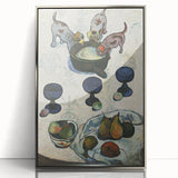 Modern Wall Art - Vibrant Still Life with Abstract Playful Puppies