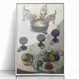 Modern Wall Art - Vibrant Still Life with Abstract Playful Puppies