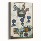 Modern Wall Art - Vibrant Still Life with Abstract Playful Puppies