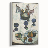 Modern Wall Art - Vibrant Still Life with Abstract Playful Puppies