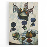 Modern Wall Art - Vibrant Still Life with Abstract Playful Puppies