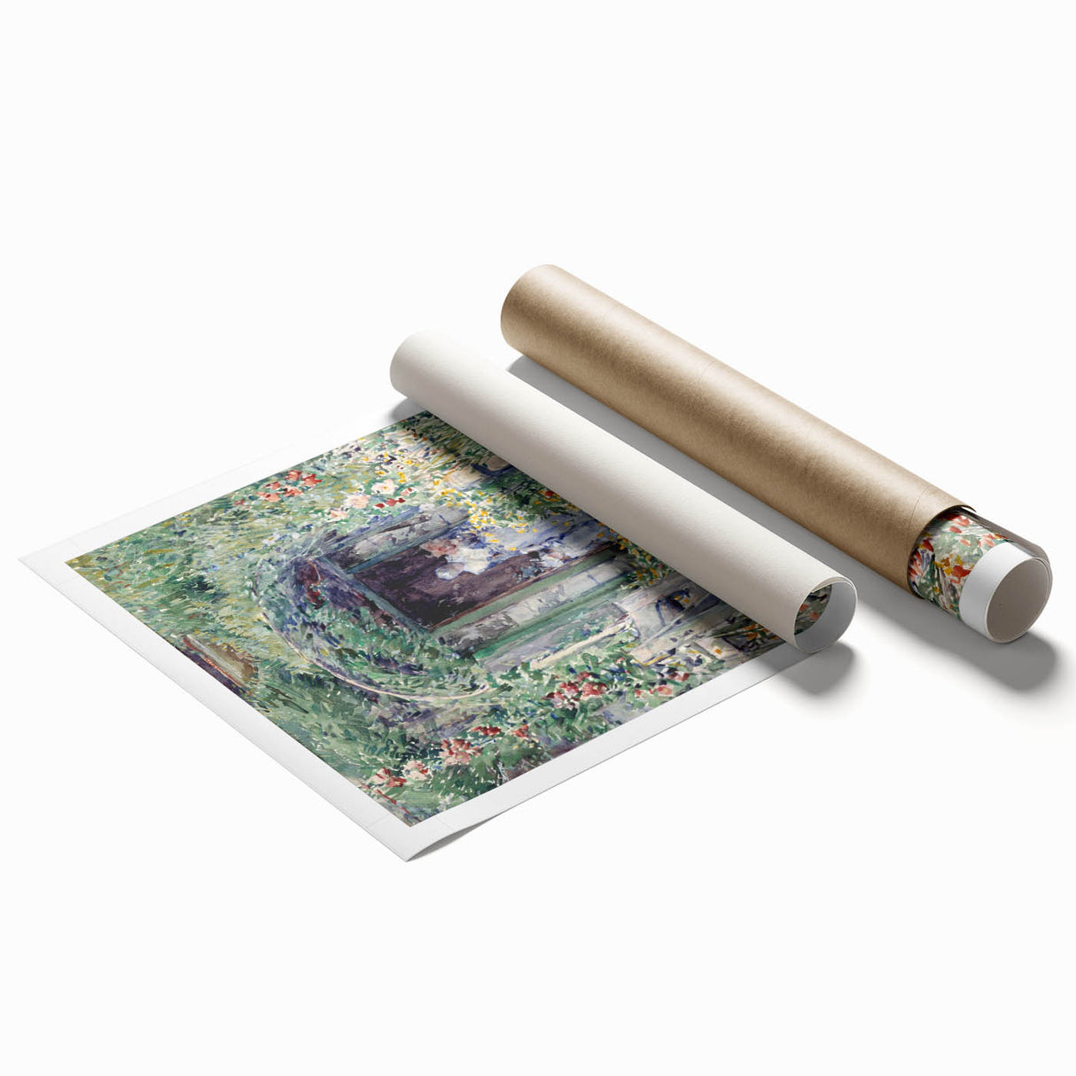 Impressionist Garden Scene Wall Art - Vibrant Floral Landscape Print