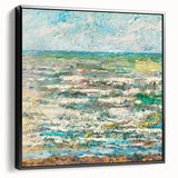 Modern Wall Art - Impressionist Seascape with Vibrant Textured Waves