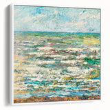 Modern Wall Art - Impressionist Seascape with Vibrant Textured Waves