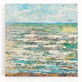 Modern Wall Art - Impressionist Seascape with Vibrant Textured Waves