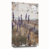 Rustic Lavender Field Wall Art - Vintage Farmhouse Nature Print
