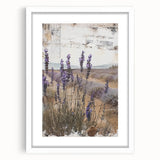 Rustic Lavender Field Wall Art - Vintage Farmhouse Nature Print