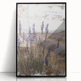 Rustic Lavender Field Wall Art - Vintage Farmhouse Nature Print
