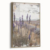 Rustic Lavender Field Wall Art - Vintage Farmhouse Nature Print