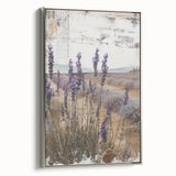 Rustic Lavender Field Wall Art - Vintage Farmhouse Nature Print
