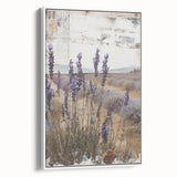 Rustic Lavender Field Wall Art - Vintage Farmhouse Nature Print