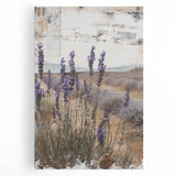 Rustic Lavender Field Wall Art - Vintage Farmhouse Nature Print