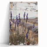 Rustic Lavender Field Wall Art - Vintage Farmhouse Nature Print