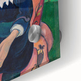 Modern Wall Art - Expressive Portrait with Vibrant Floral Details