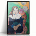 Modern Wall Art - Expressive Portrait with Vibrant Floral Details